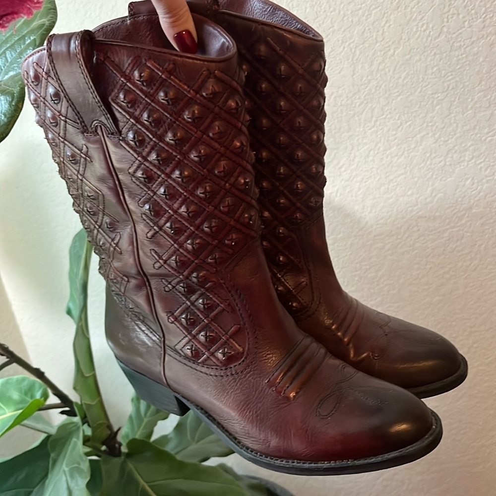 Lucky Brand studded cowboy boots